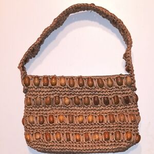 Handmade Brown Beaded Women Bag